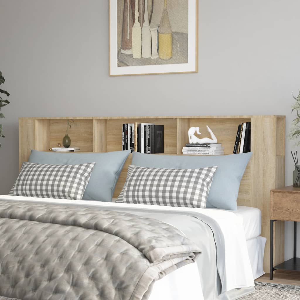 sengegavl med opbevaring 220x18,5x104,5 cm sonoma-eg