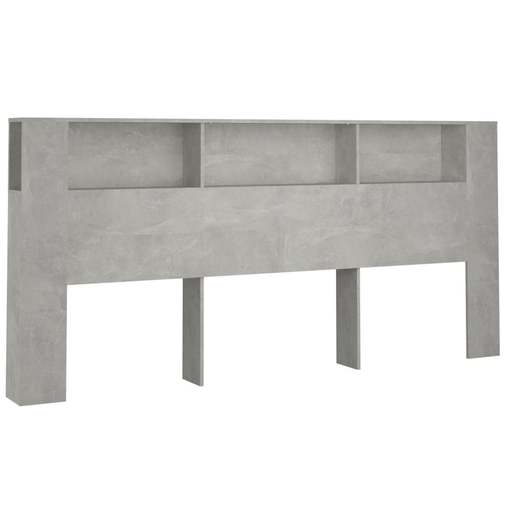 sengegavl med opbevaring 220x18,5x104,5 cm betongrå