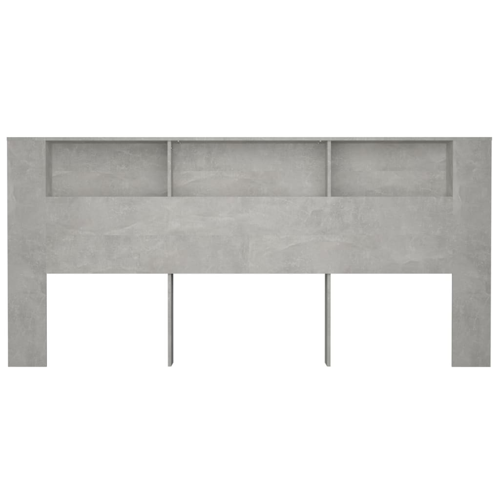 sengegavl med opbevaring 220x18,5x104,5 cm betongrå