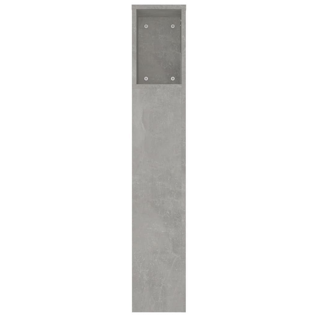 sengegavl med opbevaring 220x18,5x104,5 cm betongrå