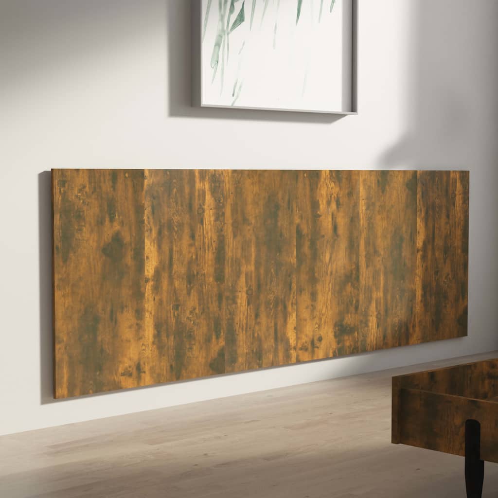 sengegærde 240x1,5x80 cm konstrueret træ røget egetræsfarve