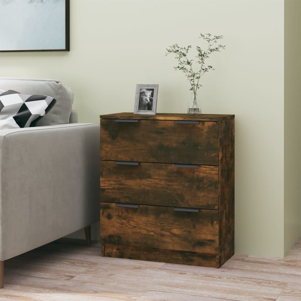 skænk 60x30x70 cm konstrueret træ røget egetræsfarve