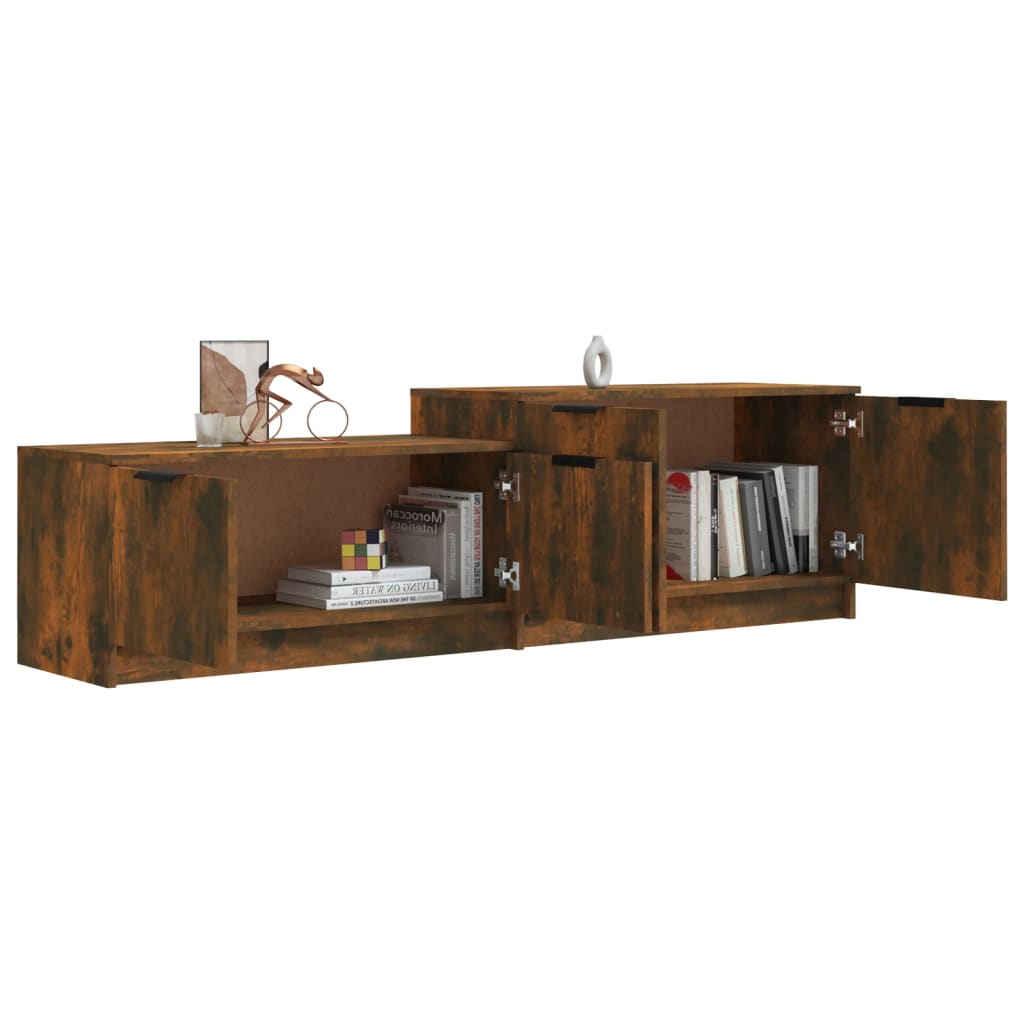 tv-bord 158,5x36x45 cm konstrueret træ røget egetræsfarve