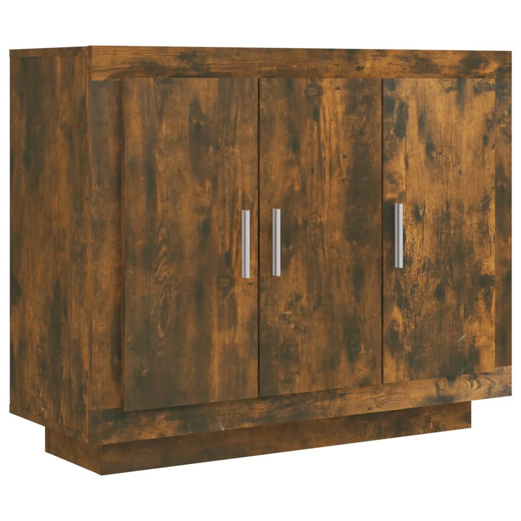 skænk 92x35x75 cm konstrueret træ røget egetræsfarve