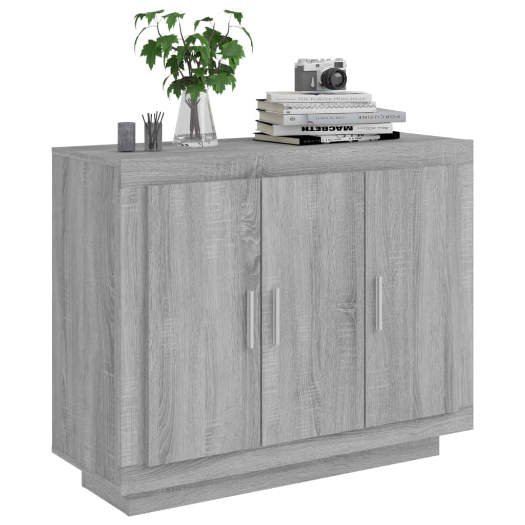 skænk 92x35x75 cm konstrueret træ grå sonoma-eg