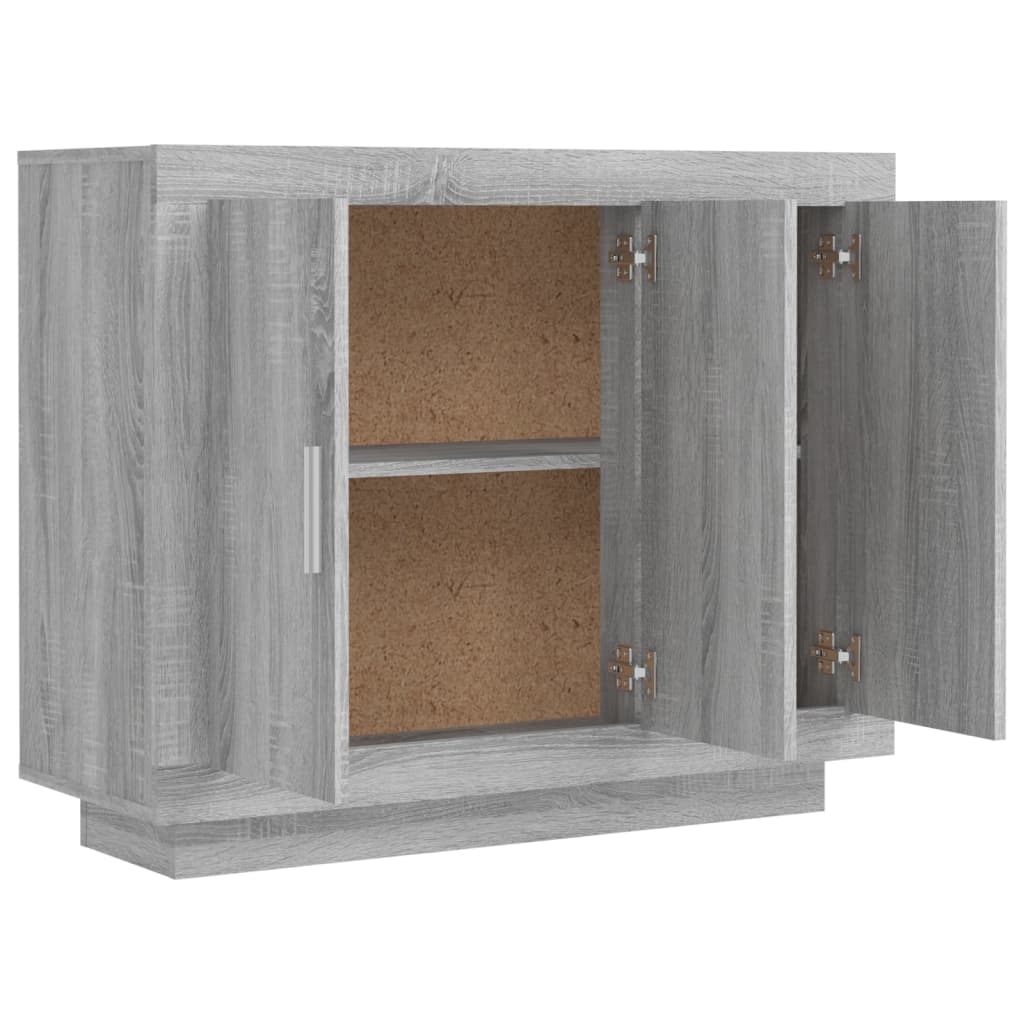 skænk 92x35x75 cm konstrueret træ grå sonoma-eg