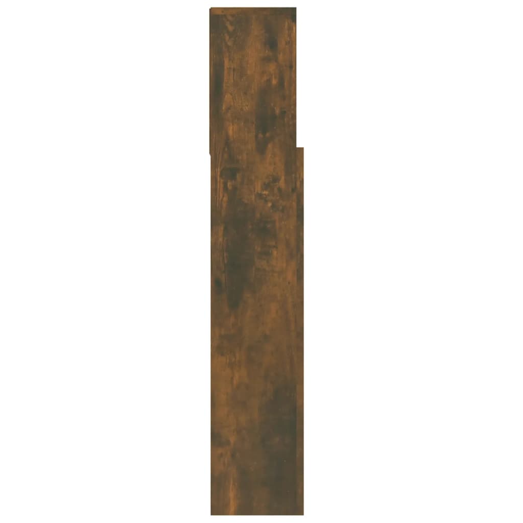 sengegavl med opbevaring 100x19x103,5 cm røget egetræsfarve