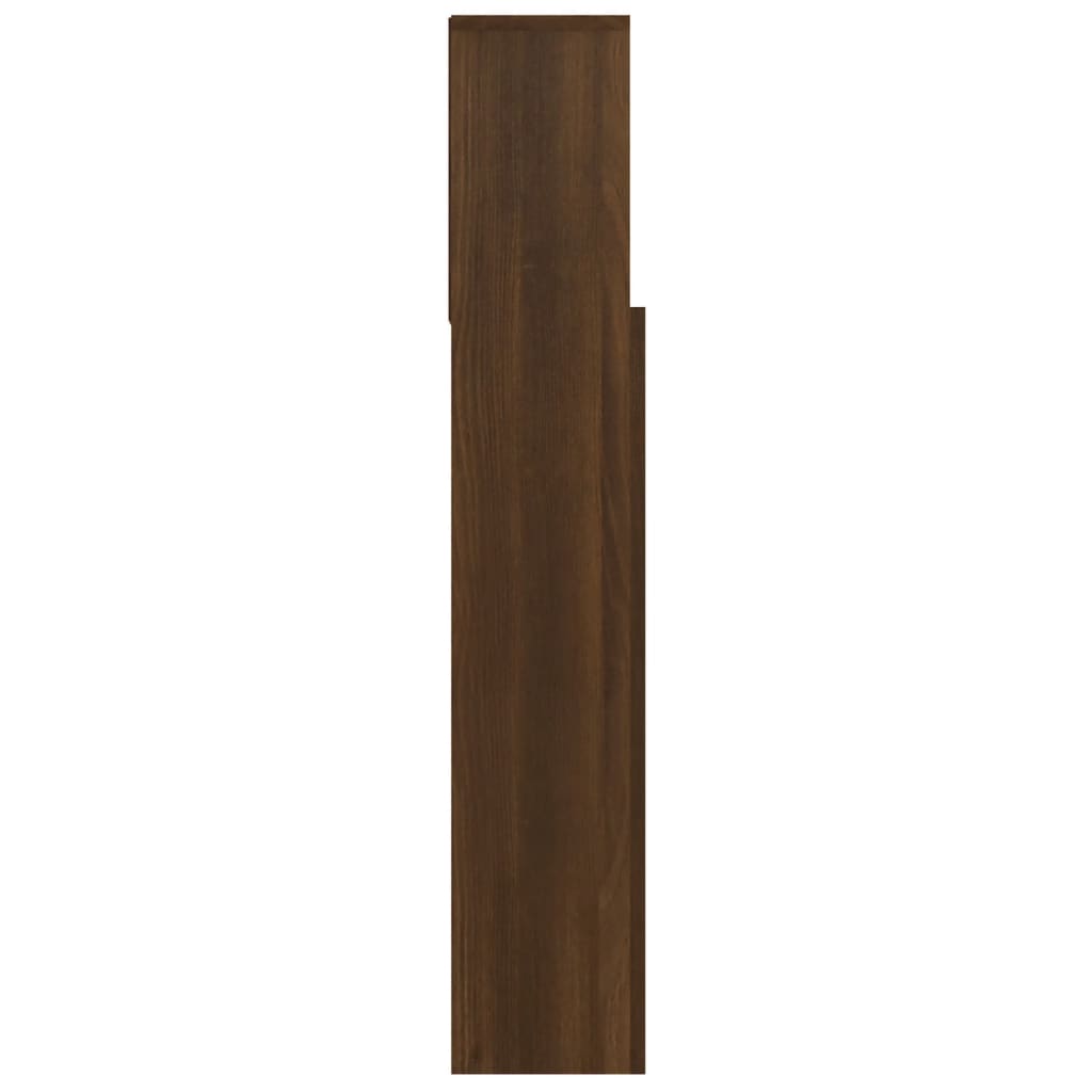 sengegavl med opbevaring 100x19x103,5 cm brun egetræsfarve