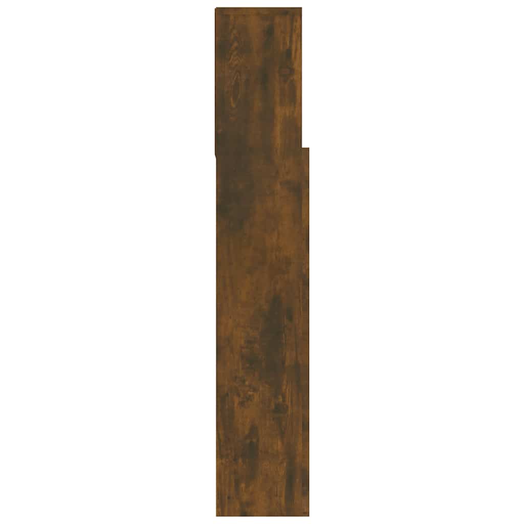 sengegavl med opbevaring 120x19x103,5 cm røget egetræsfinish