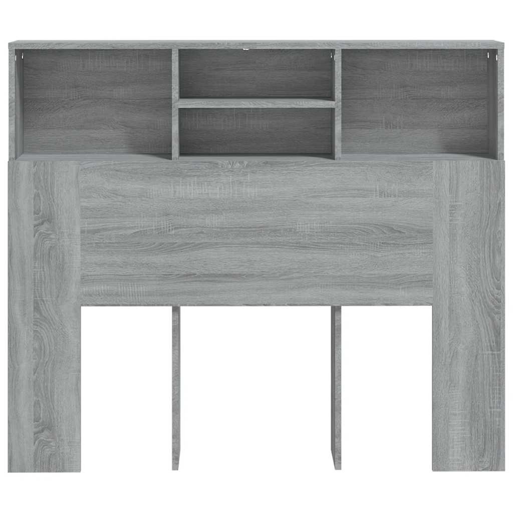 sengegavl med opbevaring 120x19x103,5 cm grå sonoma-eg