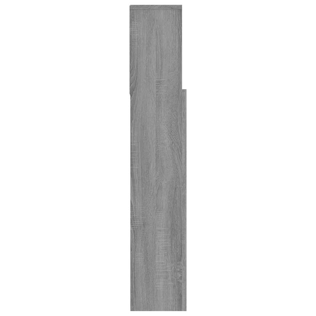 sengegavl med opbevaring 120x19x103,5 cm grå sonoma-eg