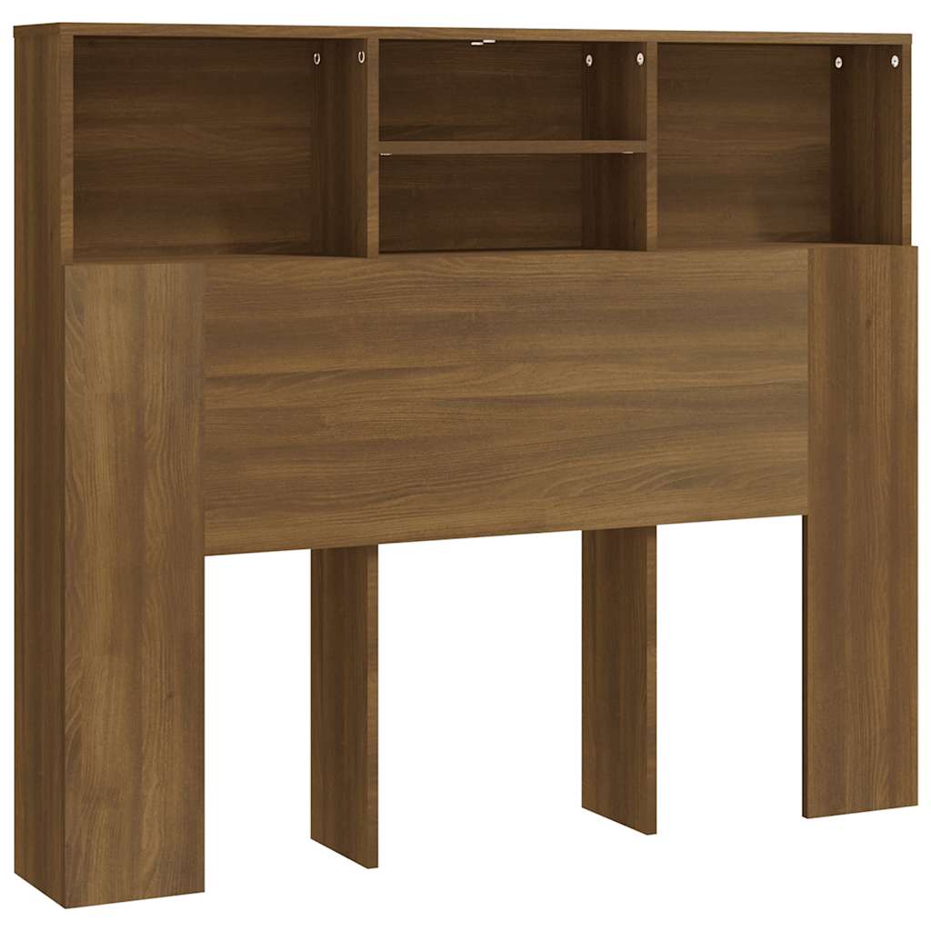 sengegavl med opbevaring 120x19x103,5 cm brun egetræsfarve