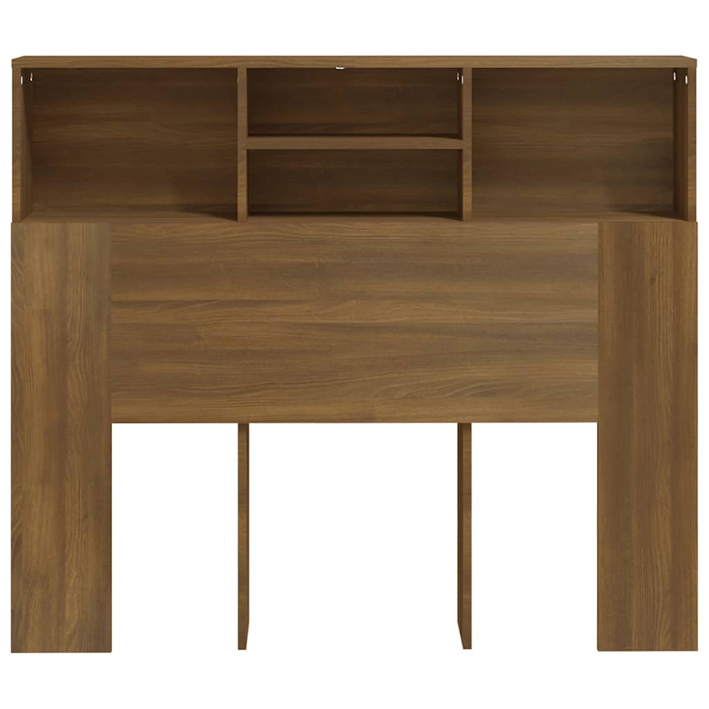 sengegavl med opbevaring 120x19x103,5 cm brun egetræsfarve