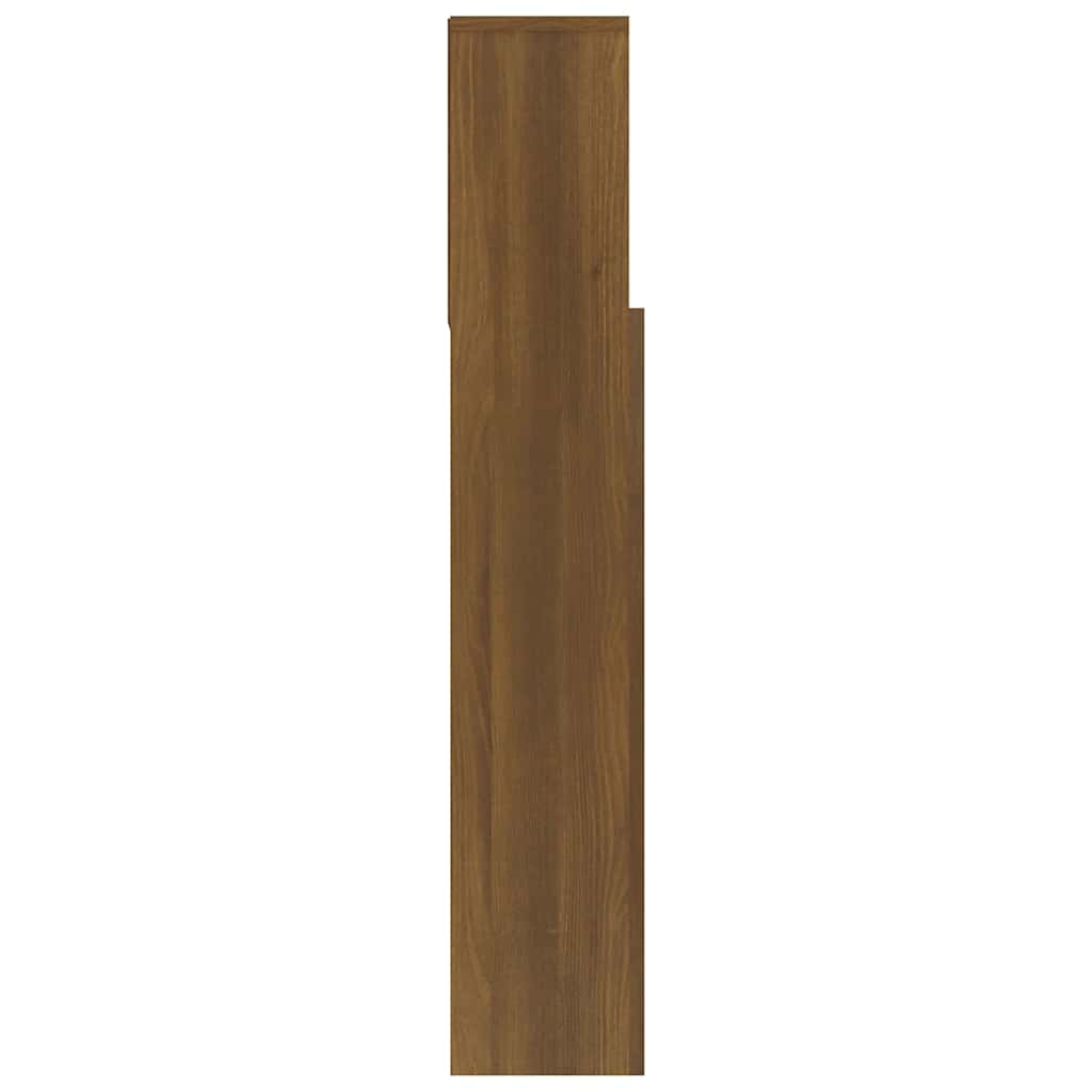 sengegavl med opbevaring 120x19x103,5 cm brun egetræsfarve