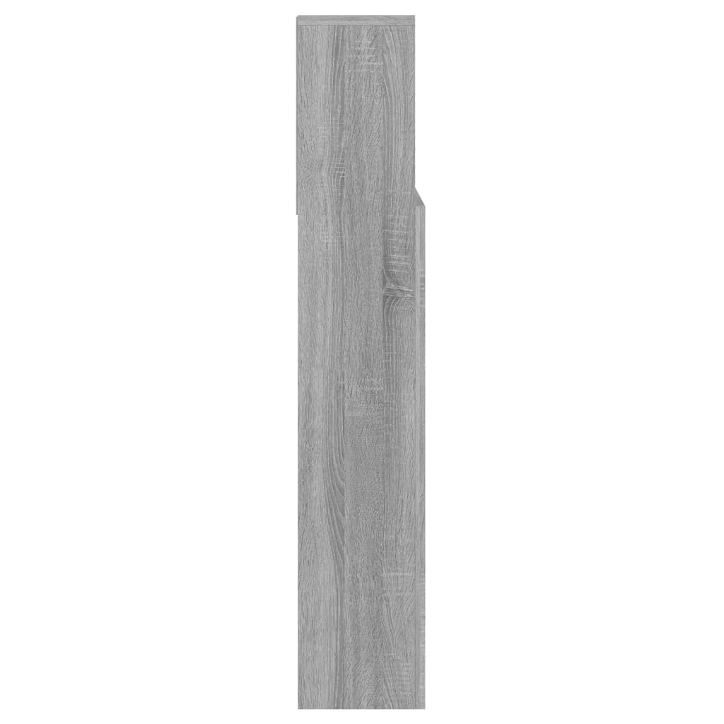 sengegavl med opbevaring 140x19x103,5 cm grå sonoma-eg