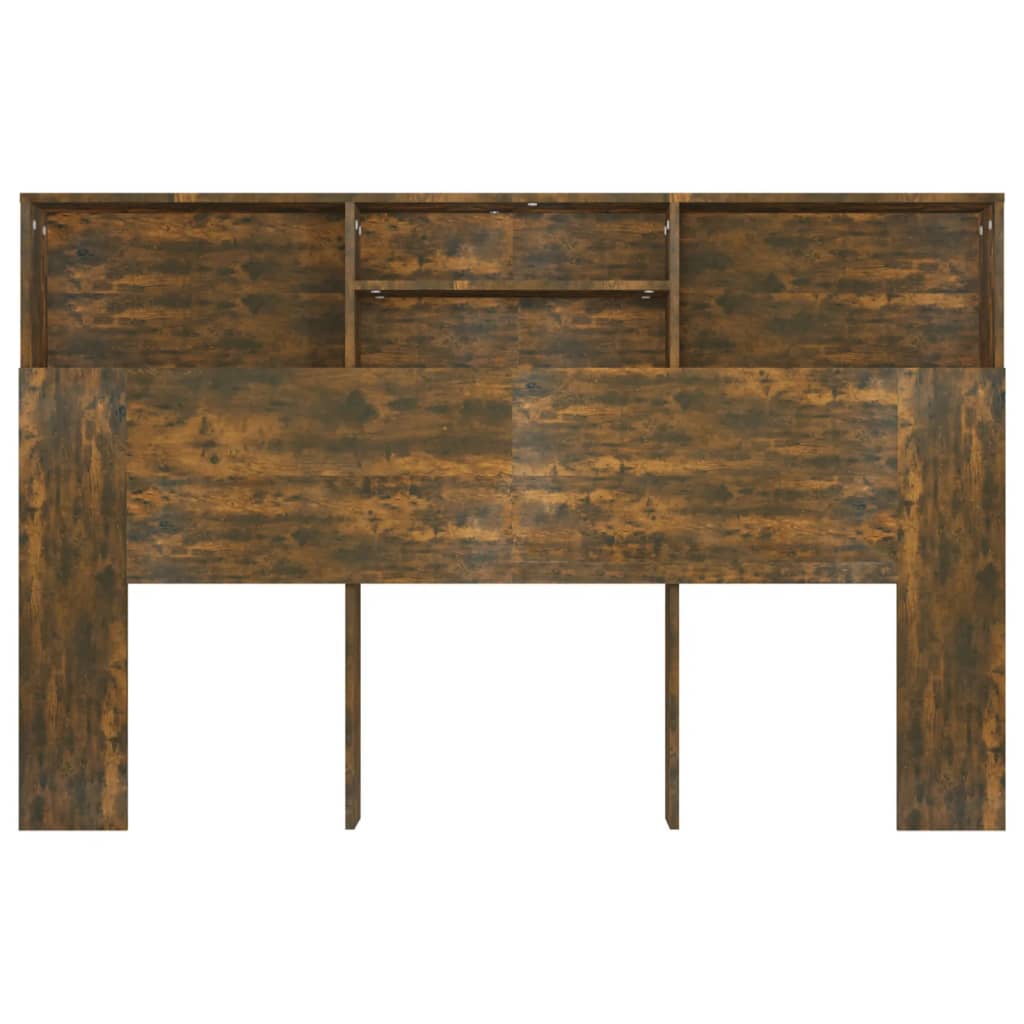 sengegavl med opbevaring 160x19x103,5 cm røget egetræsfarve
