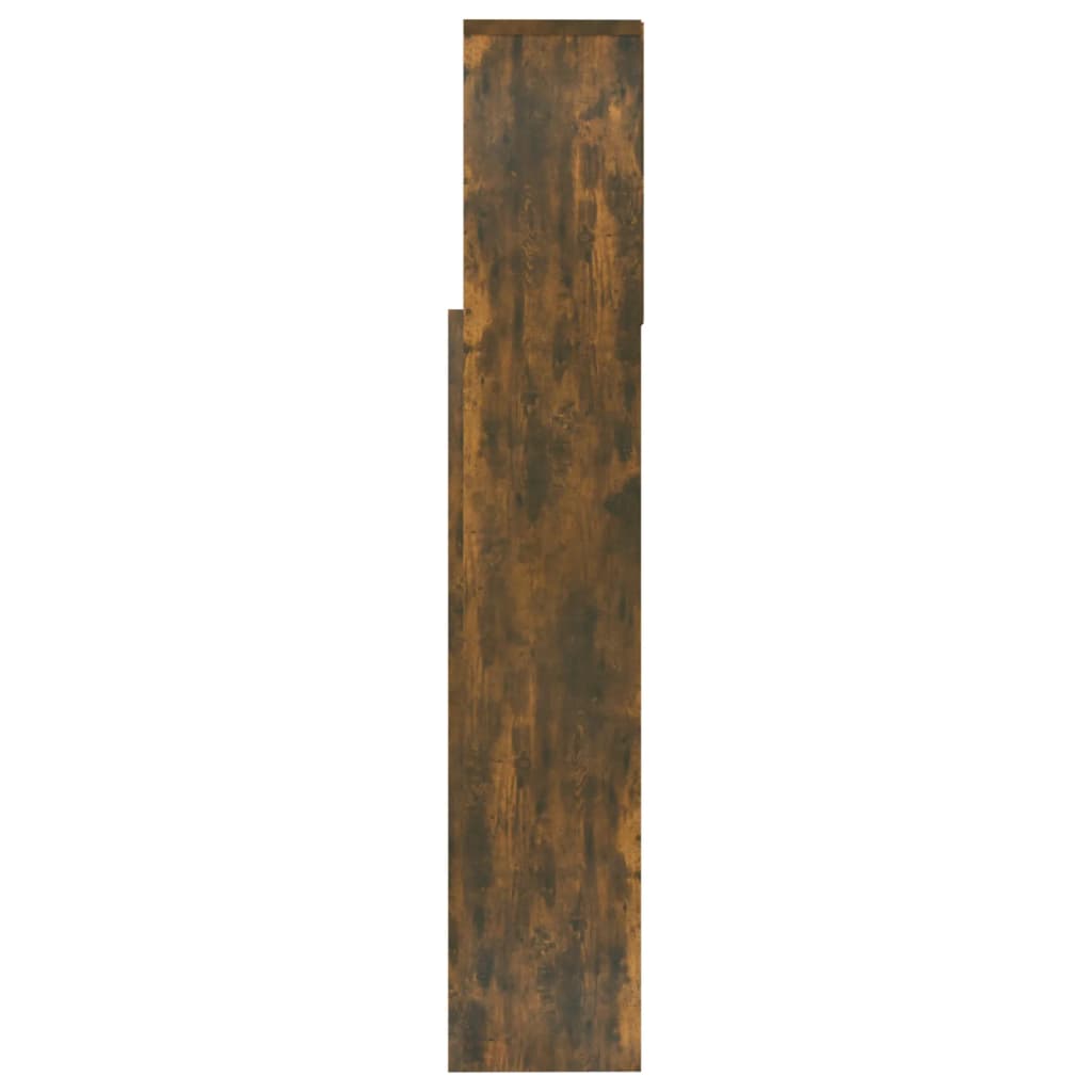 sengegavl med opbevaring 160x19x103,5 cm røget egetræsfarve