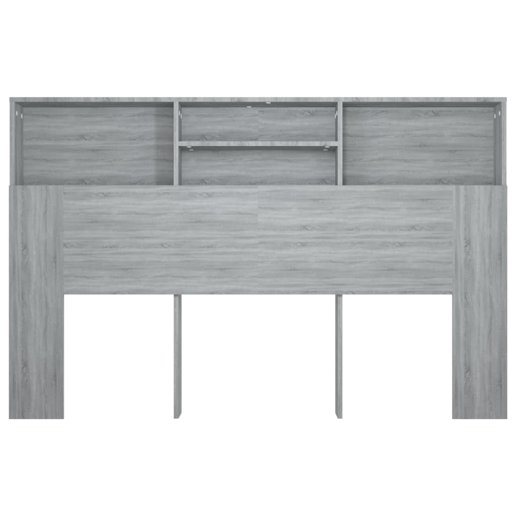 sengegavl med opbevaring 160x19x103,5 cm grå sonoma-eg