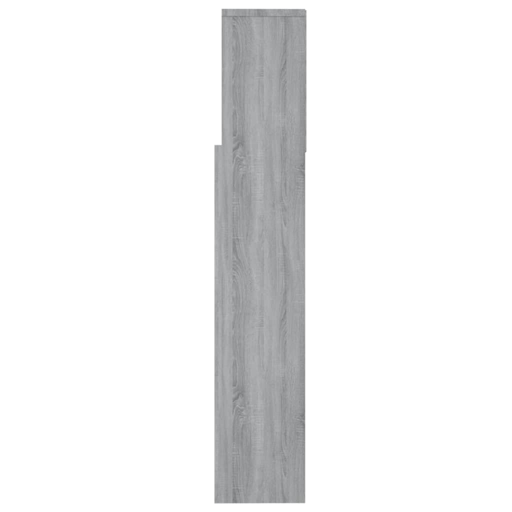 sengegavl med opbevaring 160x19x103,5 cm grå sonoma-eg