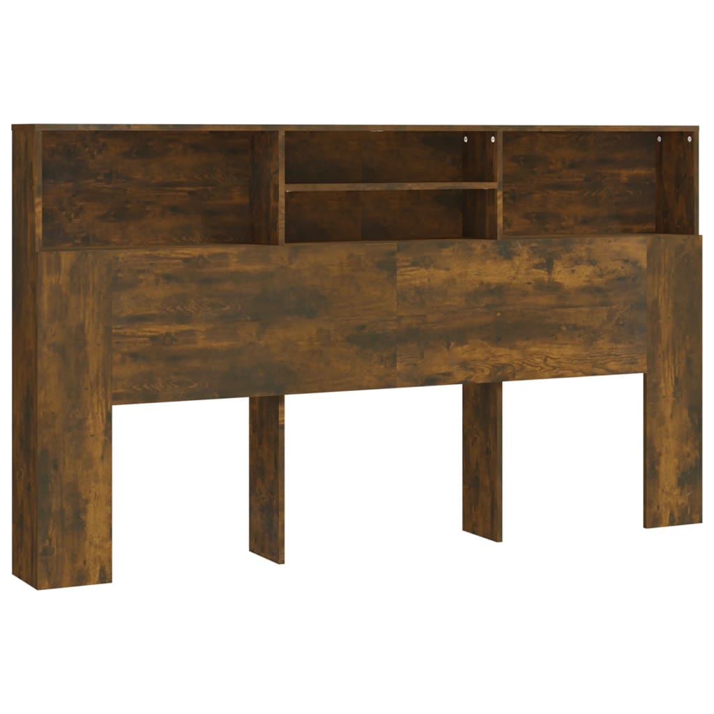 sengegavl med opbevaring 180x19x103,5 cm røget egetræsfarve