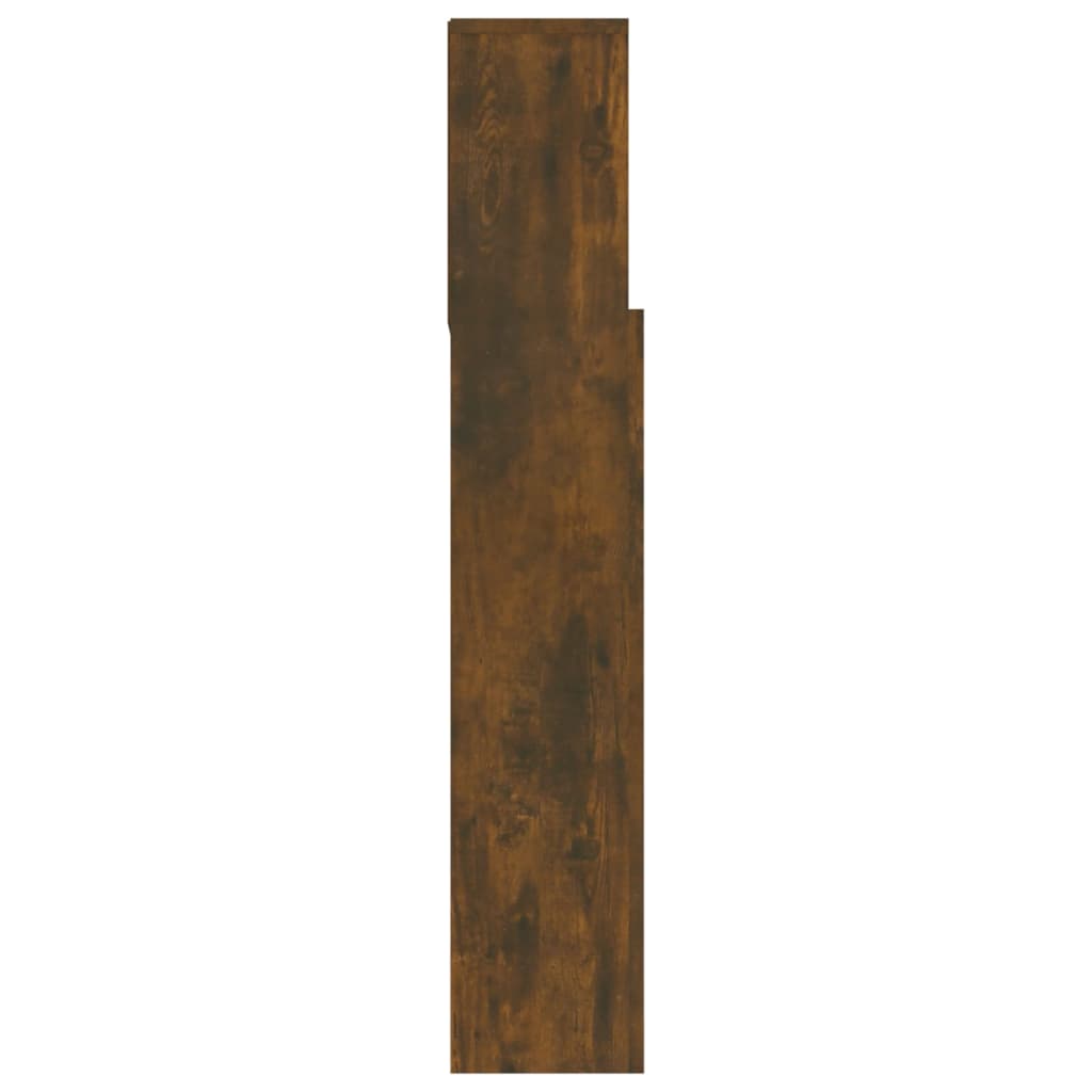 sengegavl med opbevaring 180x19x103,5 cm røget egetræsfarve
