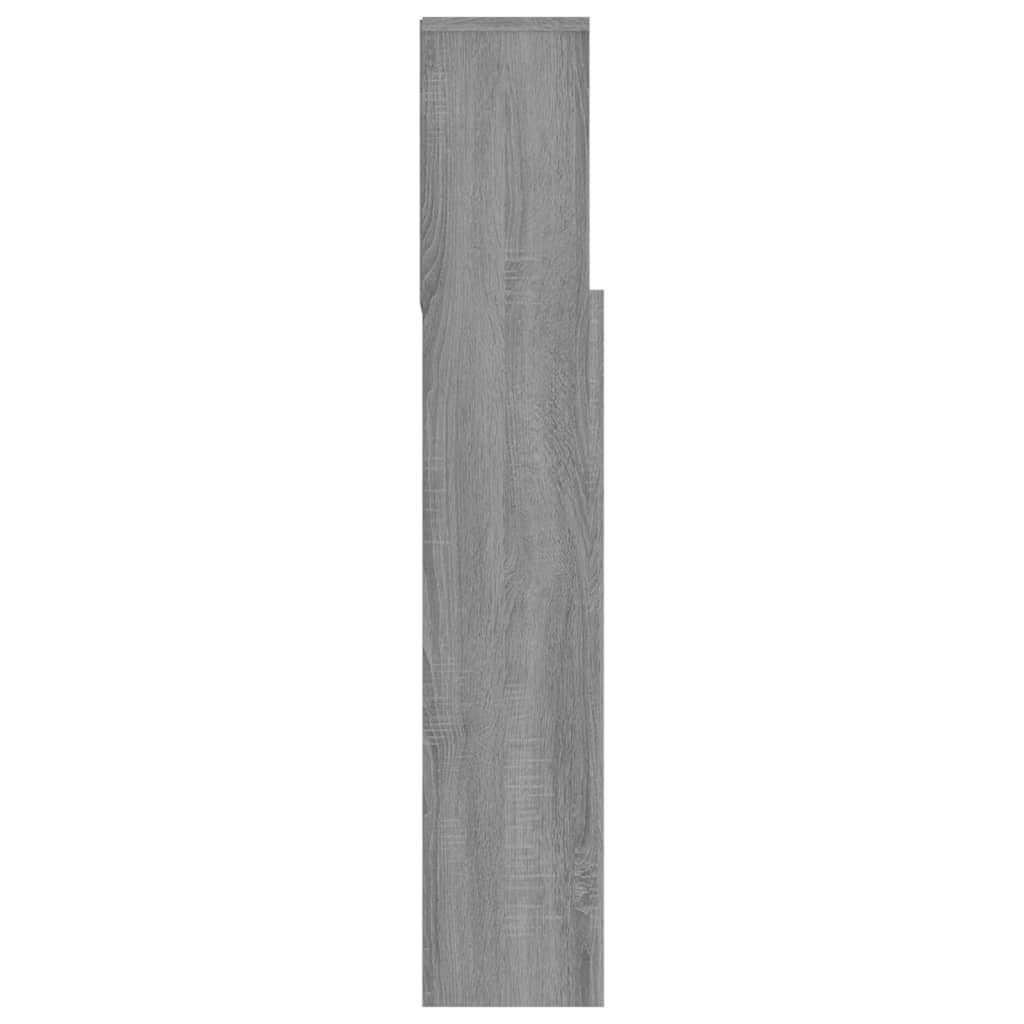 sengegavl med opbevaring 180x19x103,5 cm grå sonoma-eg