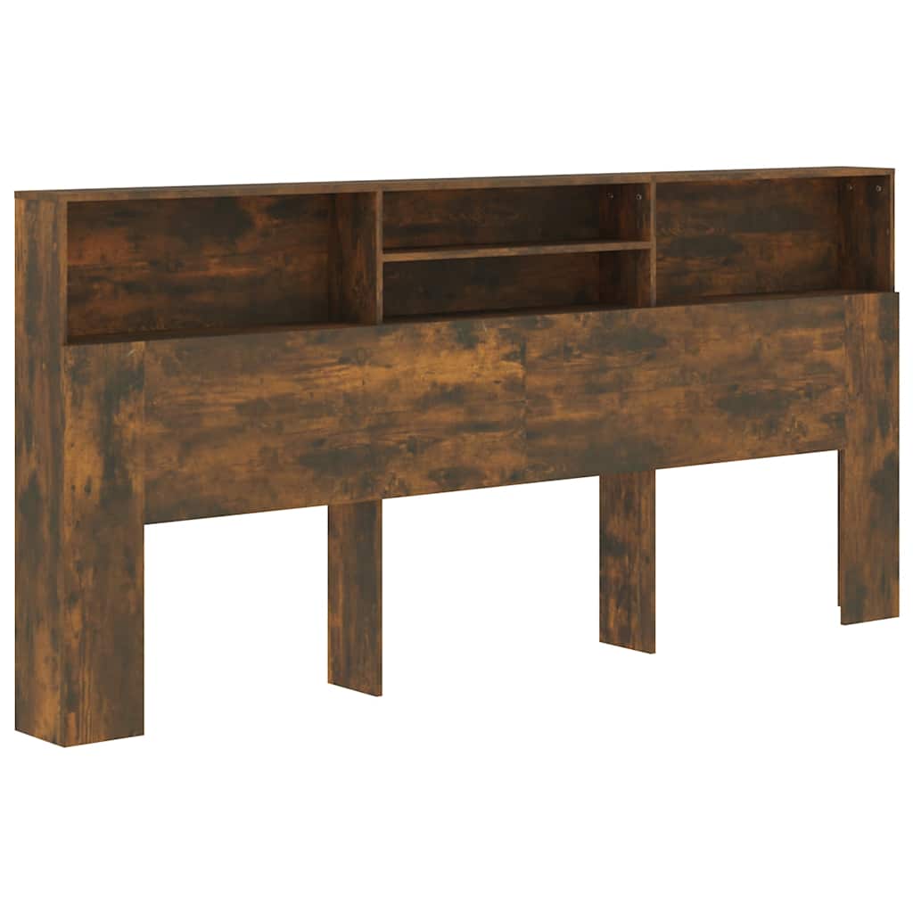 sengegavl med opbevaring 220x19x101,5 cm røget egetræsfarve