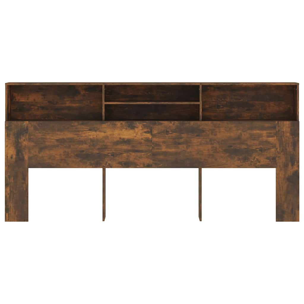 sengegavl med opbevaring 220x19x101,5 cm røget egetræsfarve