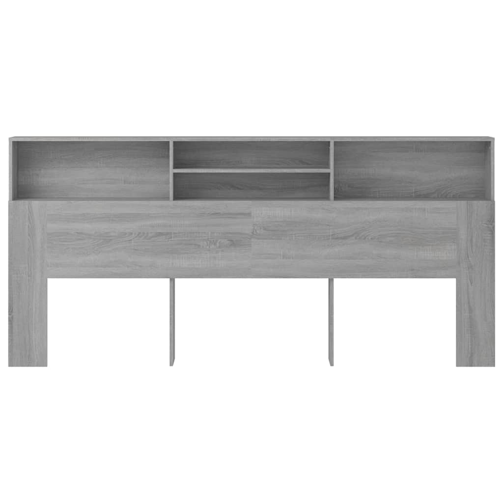 sengegavl med opbevaring 220x19x101,5 cm grå sonoma-eg