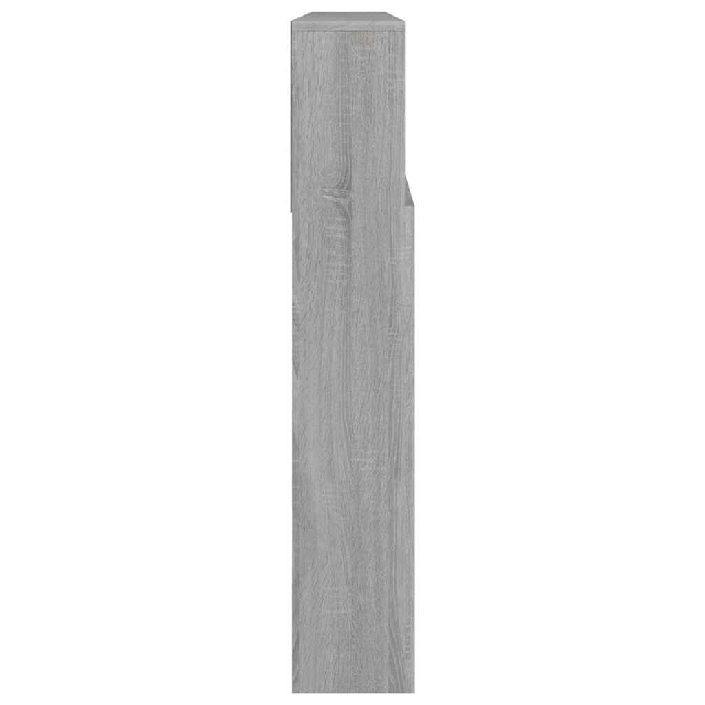 sengegavl med opbevaring 220x19x101,5 cm grå sonoma-eg