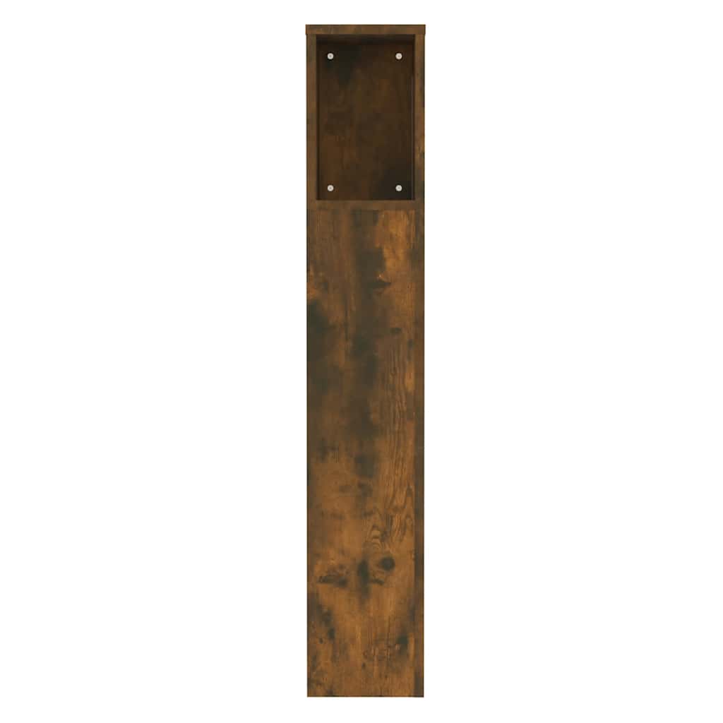 sengegavl med opbevaring 100x18,5x102,5 cm røget egetræsfarve