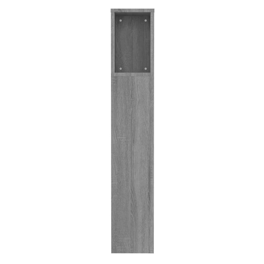 sengegavl med opbevaring 100x18,5x102,5 cm grå sonoma-eg