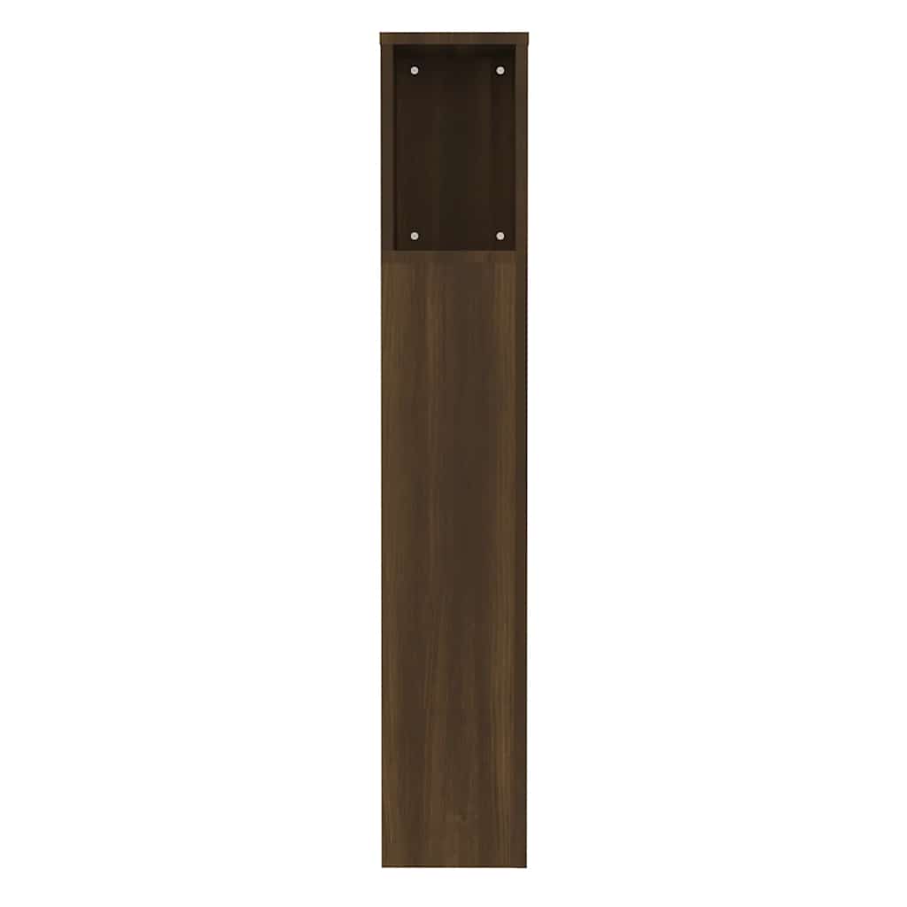 sengegavl med opbevaring 100x18,5x102,5 cm brun egetræ