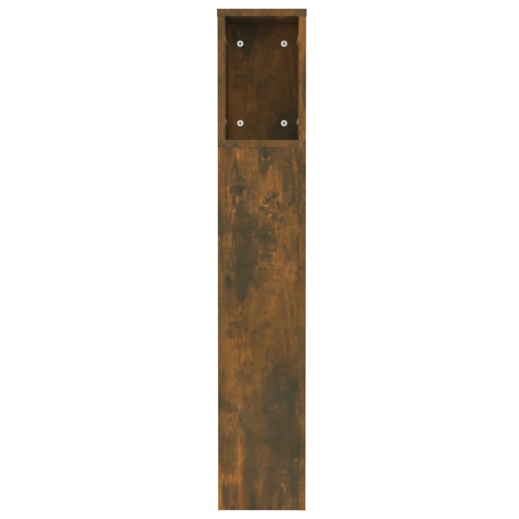 sengegavl med opbevaring 120x18,5x102,5 cm røget egetræsfarve