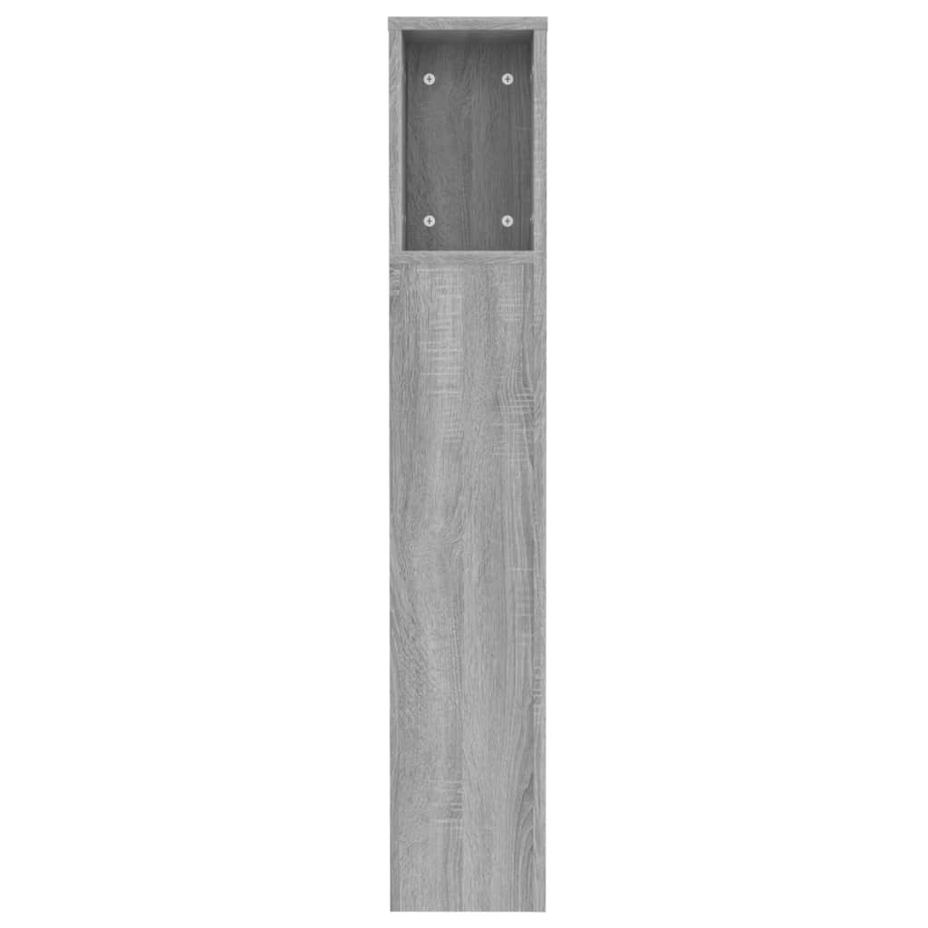 sengegavl med opbevaring 120x18,5x102,5 cm grå sonoma-eg