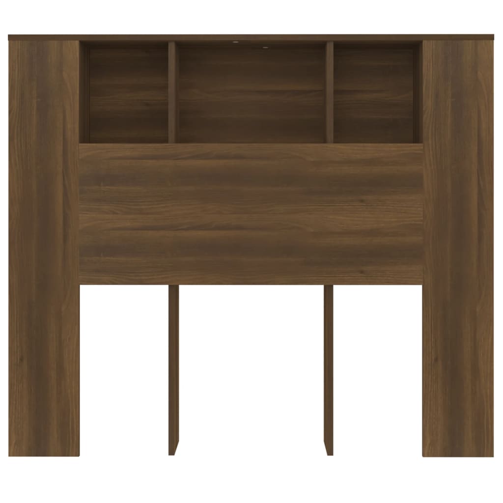 sengegavl med opbevaring 120x18,5x102,5 cm brun egetræsfarve