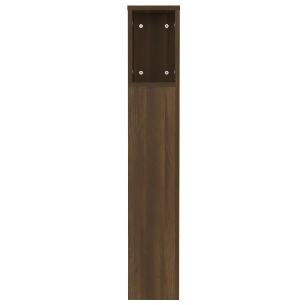sengegavl med opbevaring 120x18,5x102,5 cm brun egetræsfarve