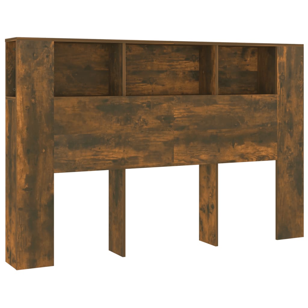 sengegavl med opbevaring 160x18,5x104,5 cm røget egetræsfarve