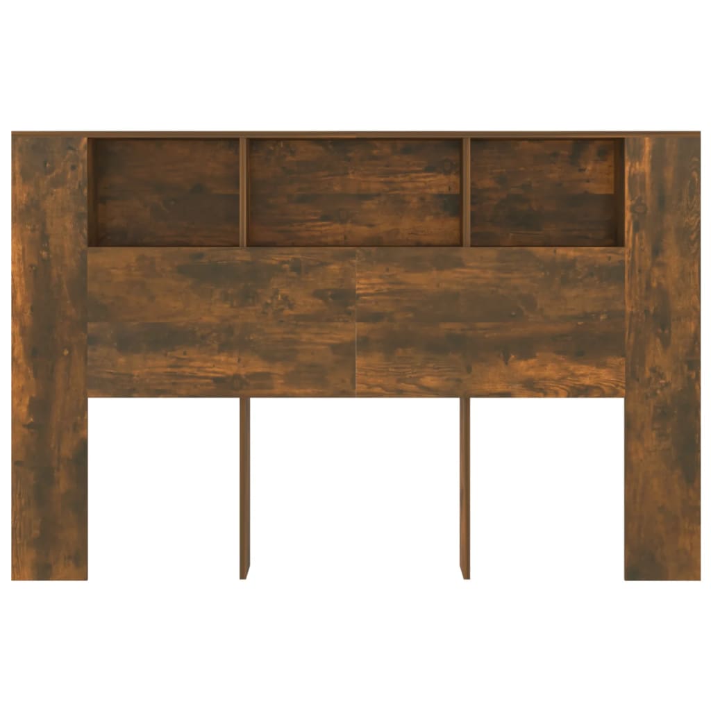 sengegavl med opbevaring 160x18,5x104,5 cm røget egetræsfarve
