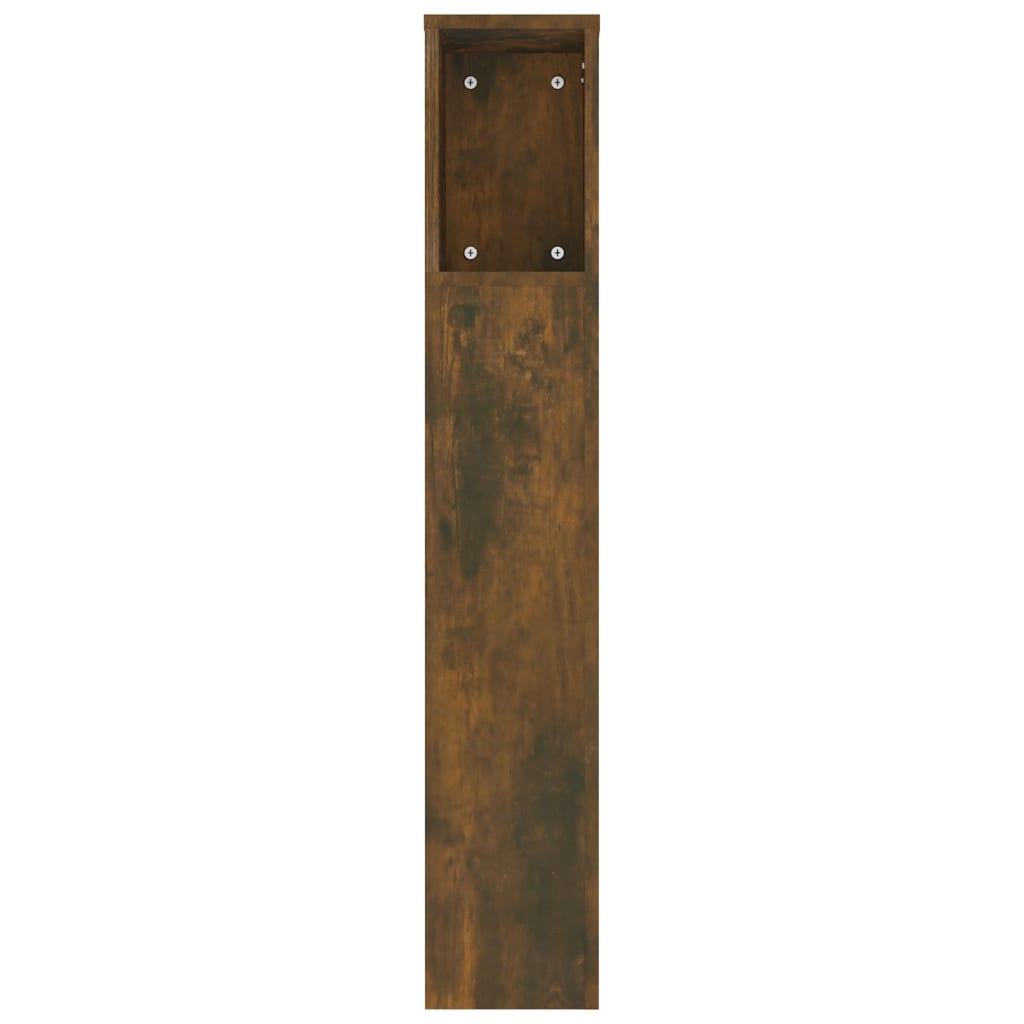 sengegavl med opbevaring 180x18,5x104,5 cm røget egetræsfarve