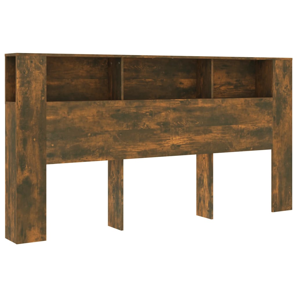 sengegavl med opbevaring 200x18,5x104,5 cm røget egetræsfarve