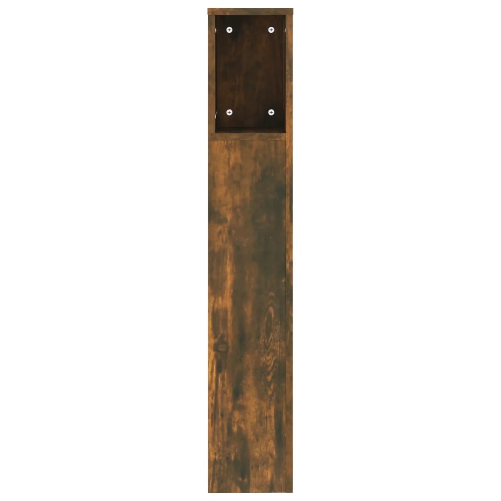 sengegavl med opbevaring 200x18,5x104,5 cm røget egetræsfarve