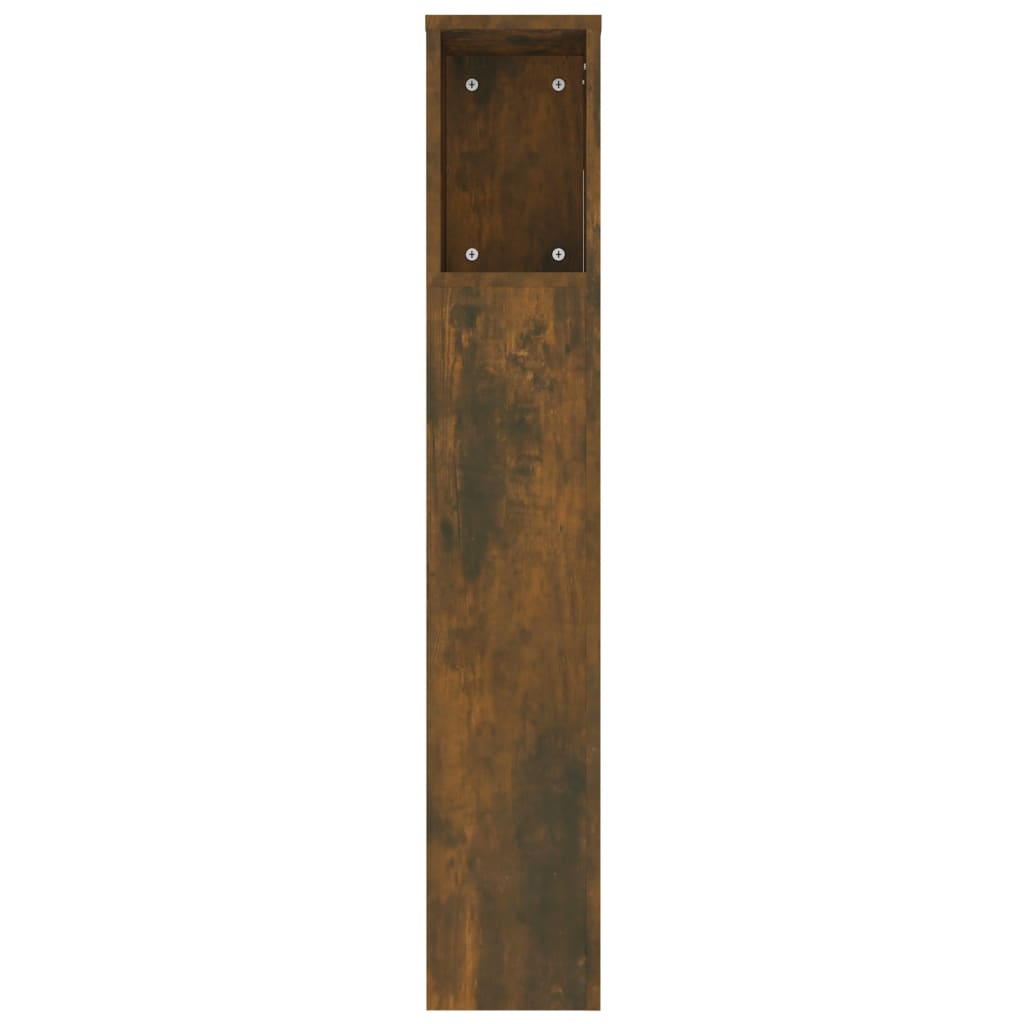 sengegavl med opbevaring 220x18,5x104,5 cm røget egetræsfarve