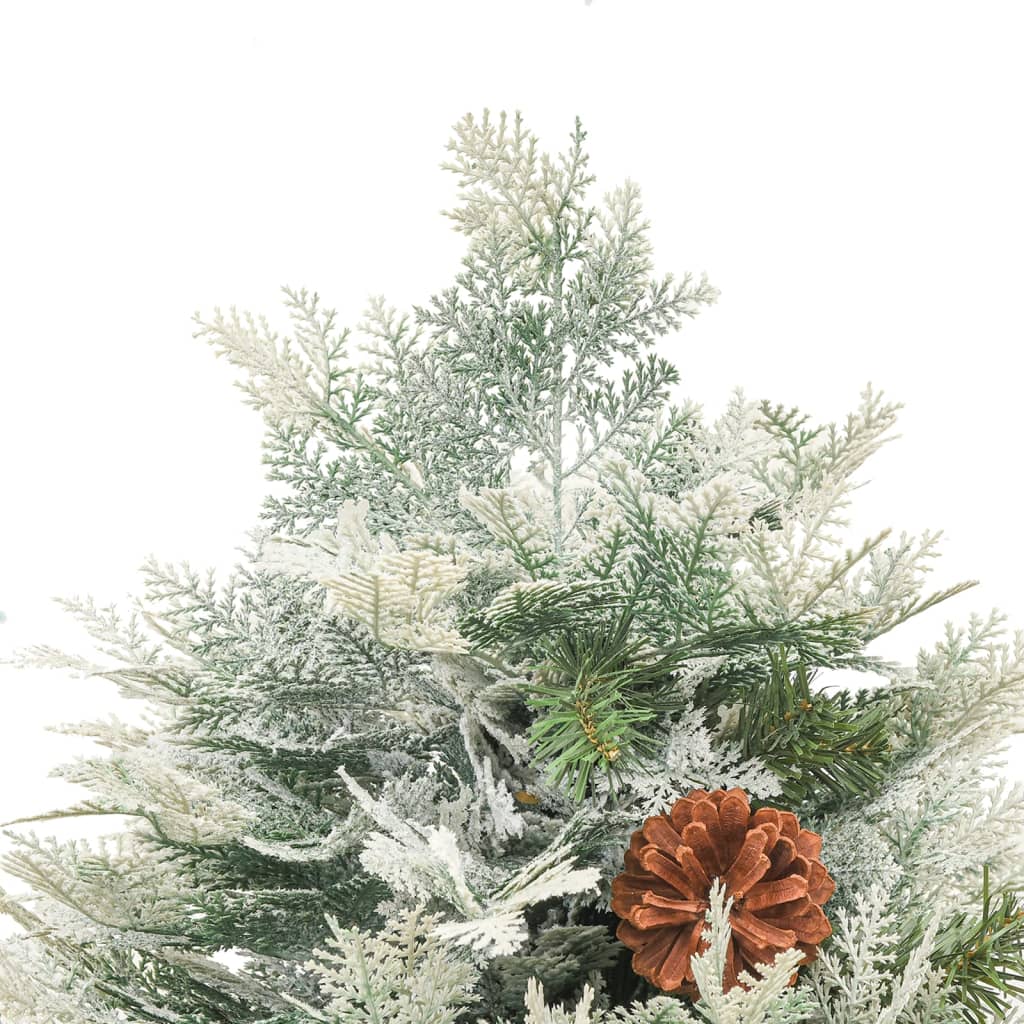 juletræ med grankogler og lys PVC og PE 150 cm grøn