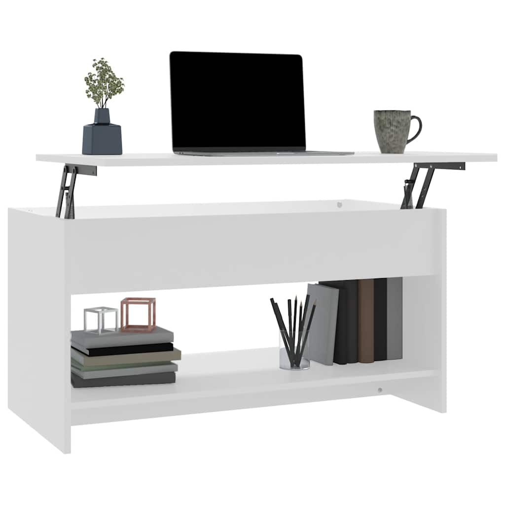 sofabord 102x50x52,5 cm konstrueret træ hvid
