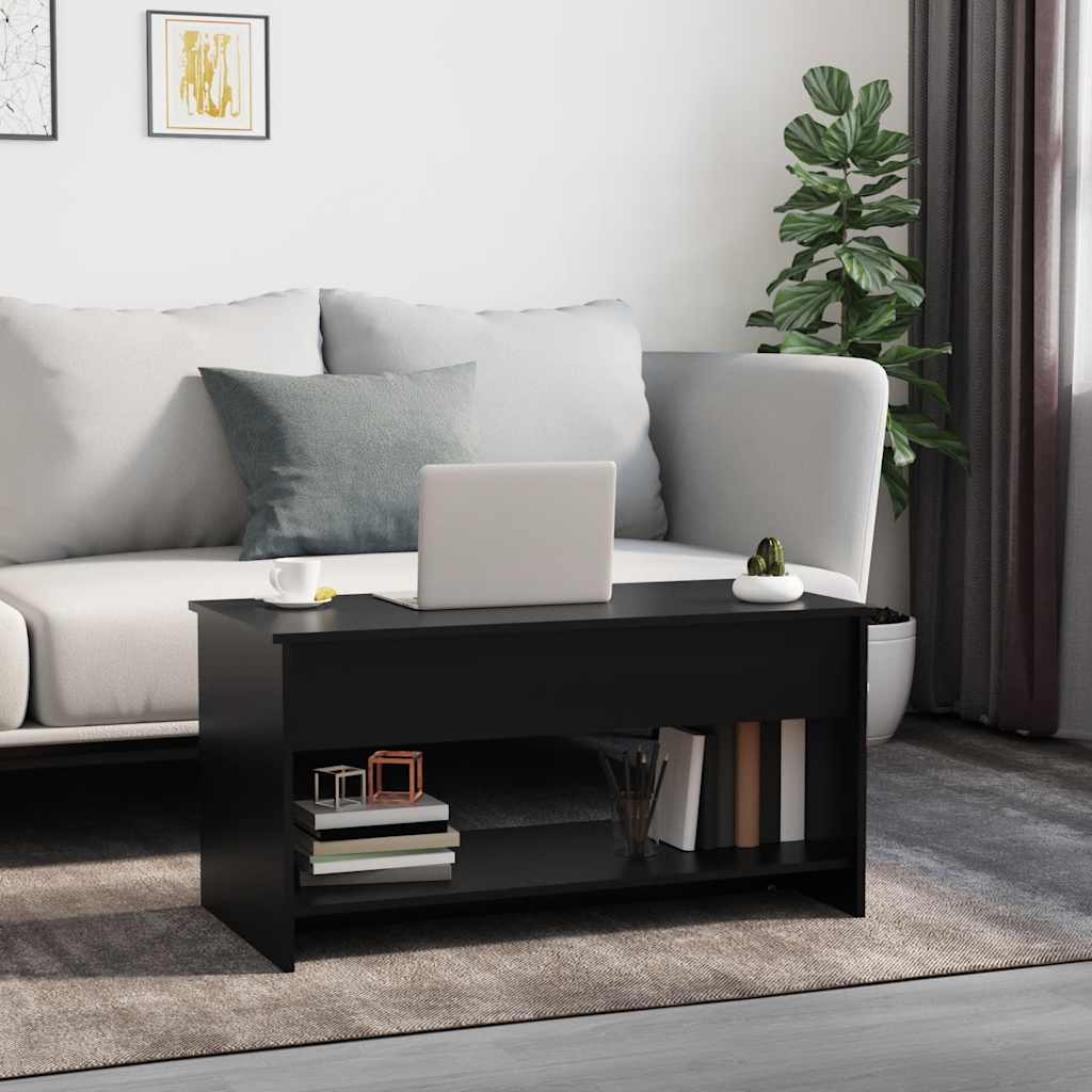 sofabord 102x50x52,5 cm konstrueret træ sort