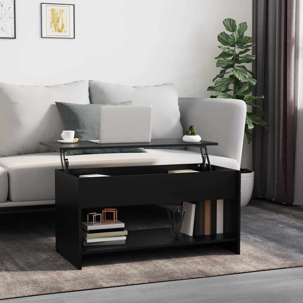 sofabord 102x50x52,5 cm konstrueret træ sort