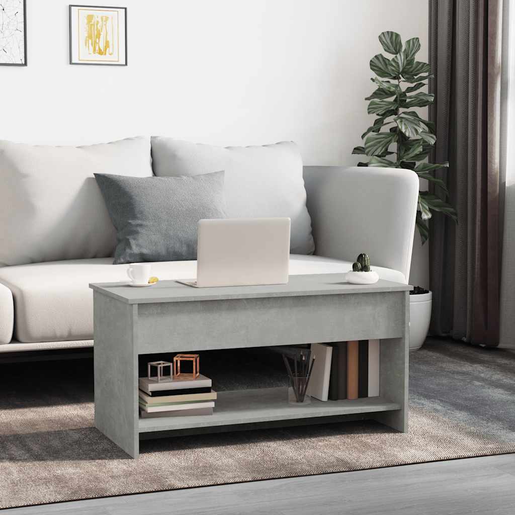 sofabord 102x50x52,5 cm konstrueret træ betongrå