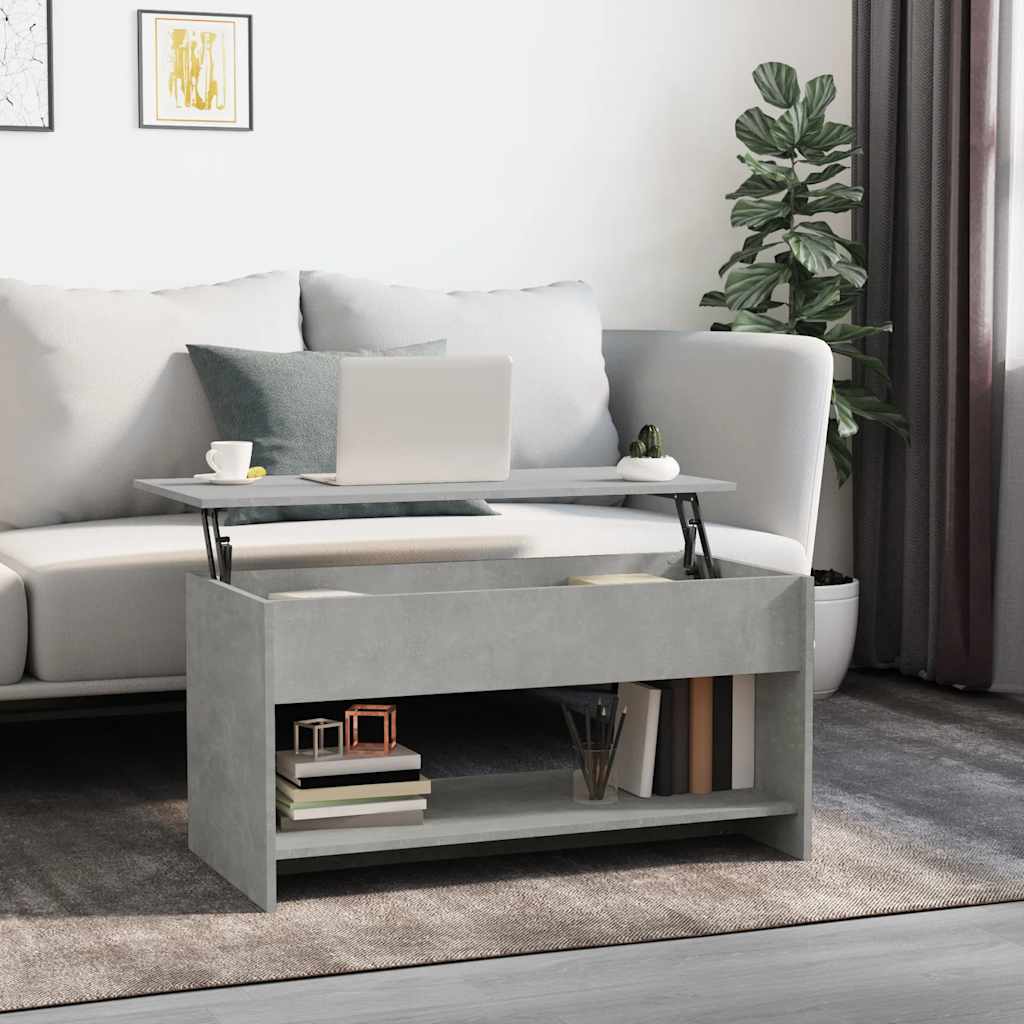sofabord 102x50x52,5 cm konstrueret træ betongrå