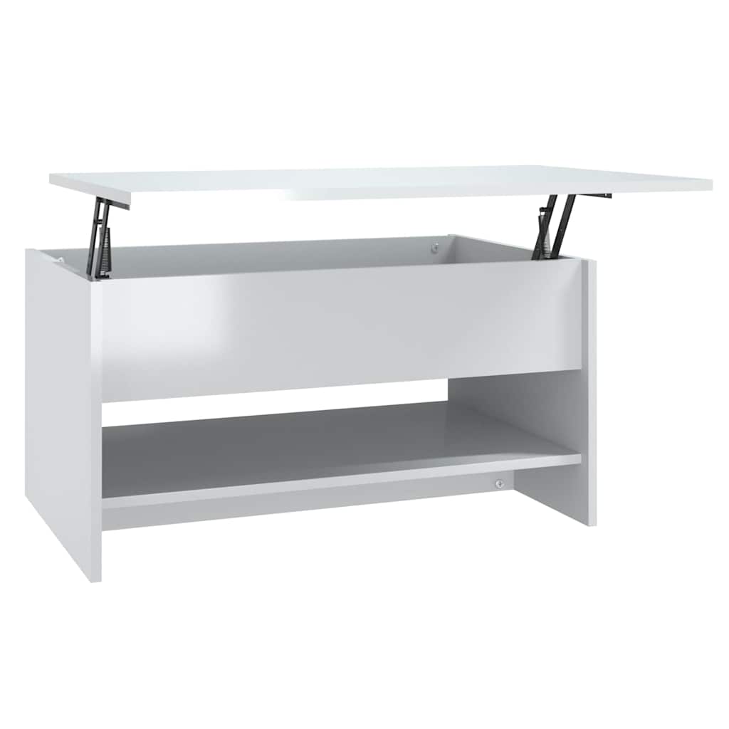 sofabord 80x50x40 cm konstrueret træ hvid højglans